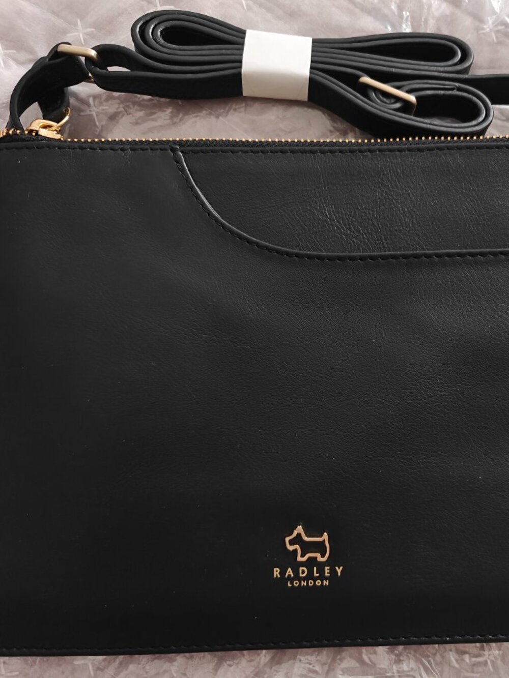 NWT Radley London Pockets Black Leather Crossbody Bag